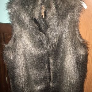 Zip up fur jacket